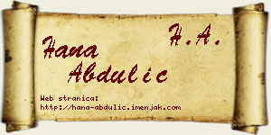 Hana Abdulić vizit kartica